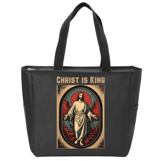 Christ is King Christian Easter Politically Incorrect Zip Tote Bag