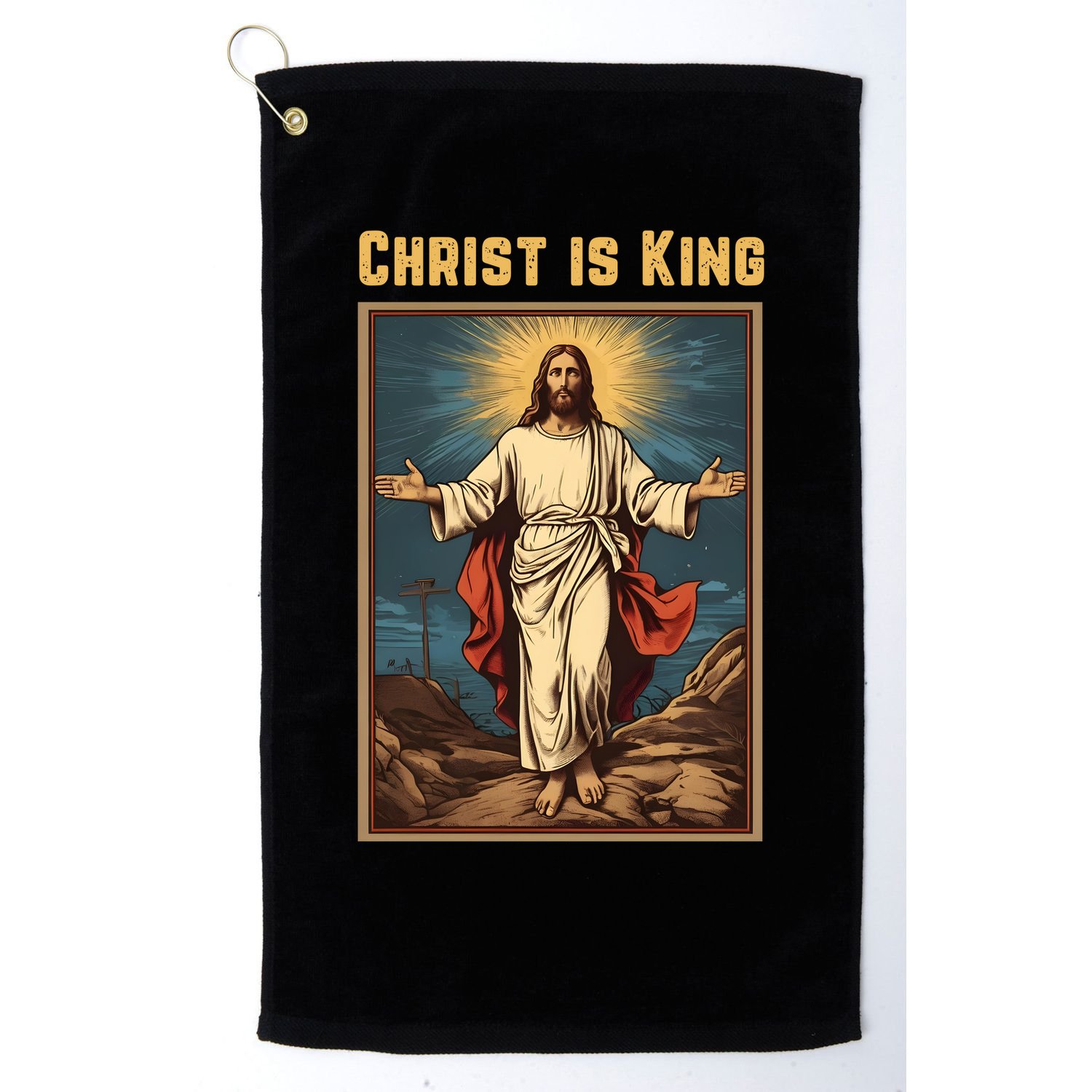 Christ is King Christian Easter Politically Incorrect Golf Towel