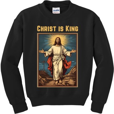 Christ is King Christian Easter Politically Incorrect Kids Sweatshirt
