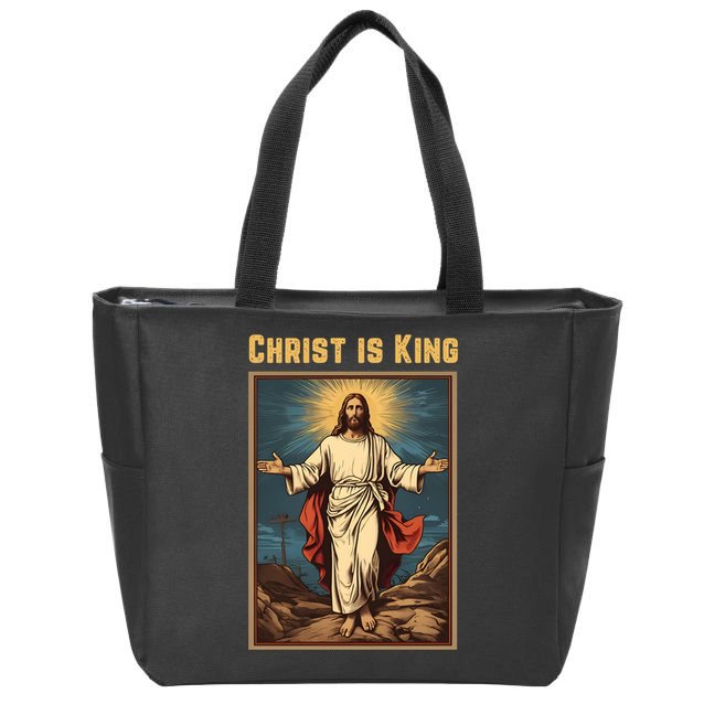 Christ is King Christian Easter Politically Incorrect Zip Tote Bag