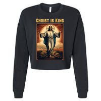 Christ is King Christian Easter Politically Incorrect Cropped Pullover Crew