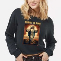 Christ is King Christian Easter Politically Incorrect Cropped Pullover Crew