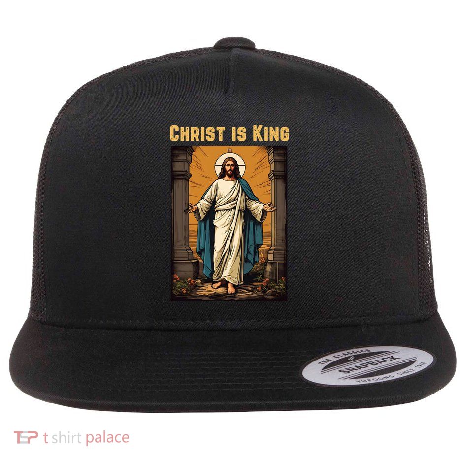 Christ is King Christian Easter Politically Incorrect Flat Bill Trucker Hat