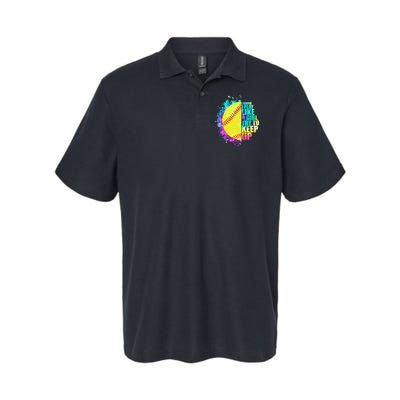 Colorful I Know I Play Like A Girl Try To Keep Up Softball Baseball Softstyle Adult Sport Polo