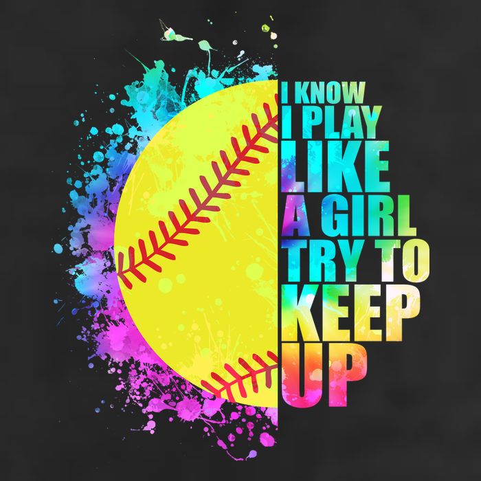 Colorful I Know I Play Like A Girl Try To Keep Up Softball Baseball Trucker Hat