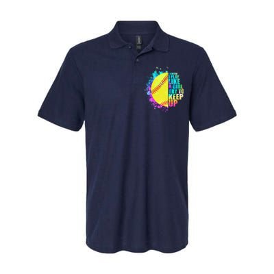 Colorful I Know I Play Like A Girl Try To Keep Up Softball Baseball Softstyle Adult Sport Polo