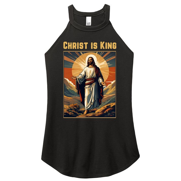 Christ is King Christian Easter Politically Incorrect Women's Perfect Tri Rocker Tank