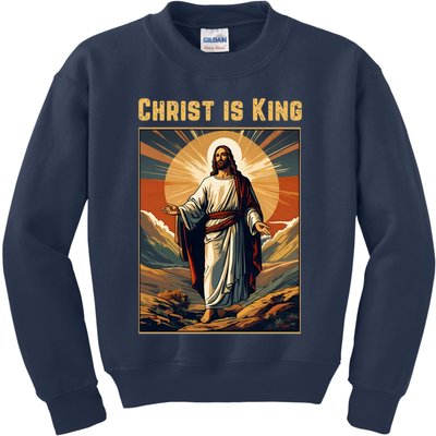 Christ is King Christian Easter Politically Incorrect Kids Sweatshirt