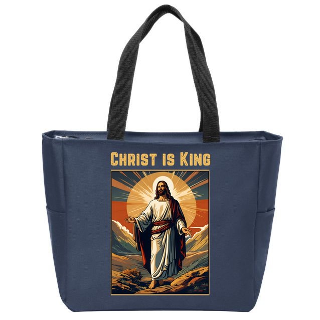 Christ is King Christian Easter Politically Incorrect Zip Tote Bag