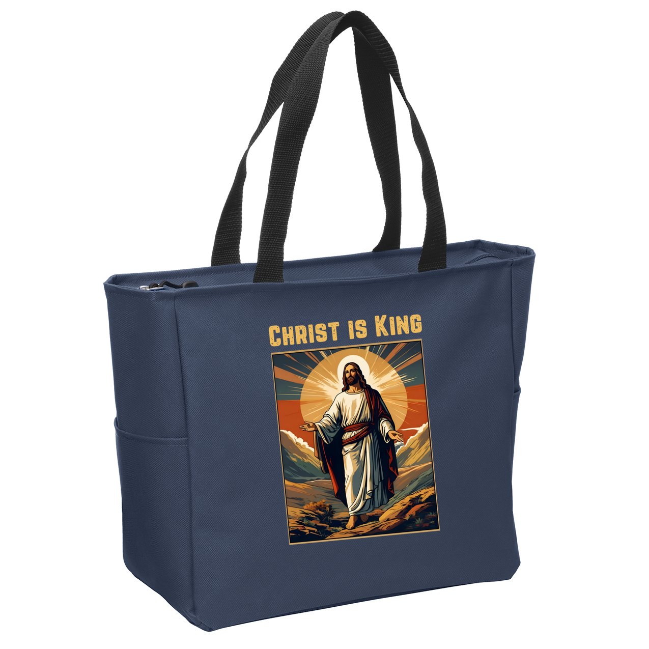 Christ is King Christian Easter Politically Incorrect Zip Tote Bag