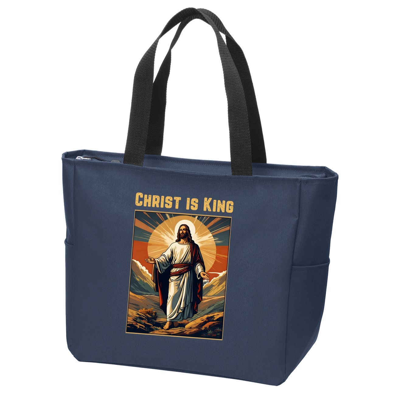 Christ is King Christian Easter Politically Incorrect Zip Tote Bag