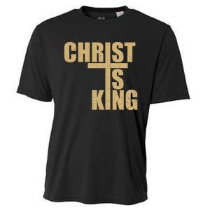 Christ Is King Jesus Is King Cross Crucifix Cooling Performance Crew T-Shirt