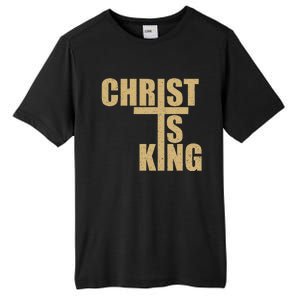 Christ Is King Jesus Is King Cross Crucifix Tall Fusion ChromaSoft Performance T-Shirt