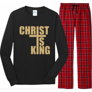 Christ Is King Jesus Is King Cross Crucifix Long Sleeve Pajama Set