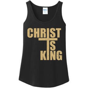 Christ Is King Jesus Is King Cross Crucifix Ladies Essential Tank