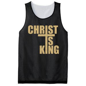 Christ Is King Jesus Is King Cross Crucifix Mesh Reversible Basketball Jersey Tank