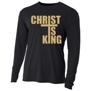 Christ Is King Jesus Is King Cross Crucifix Cooling Performance Long Sleeve Crew