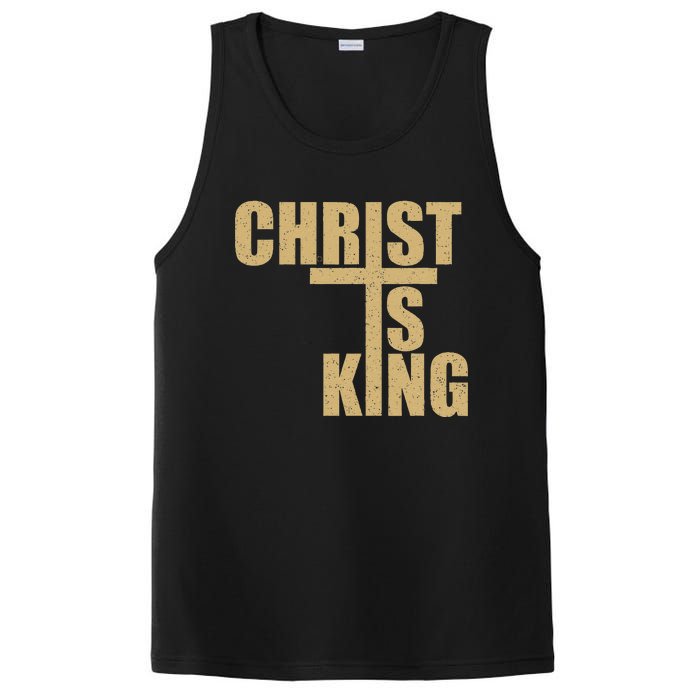 Christ Is King Jesus Is King Cross Crucifix PosiCharge Competitor Tank