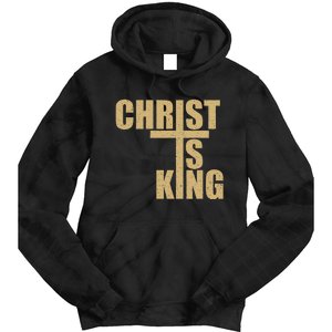 Christ Is King Jesus Is King Cross Crucifix Tie Dye Hoodie