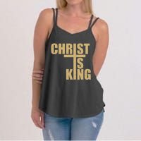 Christ Is King Jesus Is King Cross Crucifix Women's Strappy Tank