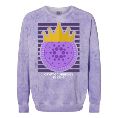 Cryptocurrency Is King Colorblast Crewneck Sweatshirt