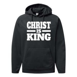 Christ Is King Jesus Is King Christian Faith Performance Fleece Hoodie