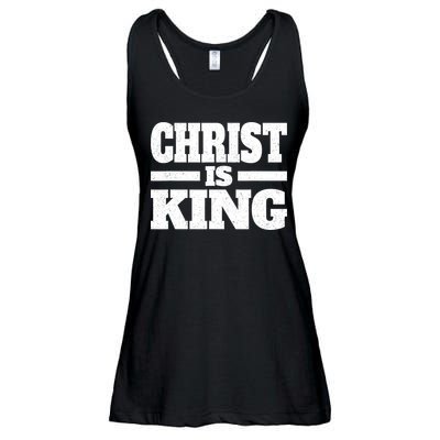 Christ Is King Jesus Is King Christian Faith Ladies Essential Flowy Tank
