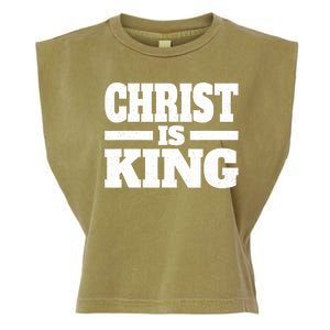 Christ Is King Jesus Is King Christian Faith Garment-Dyed Women's Muscle Tee