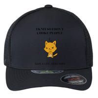 Cat I Knit So I Don’T Save A Life Send Yarn Flexfit Unipanel Trucker Cap