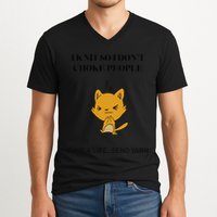 Cat I Knit So I Don’T Save A Life Send Yarn V-Neck T-Shirt