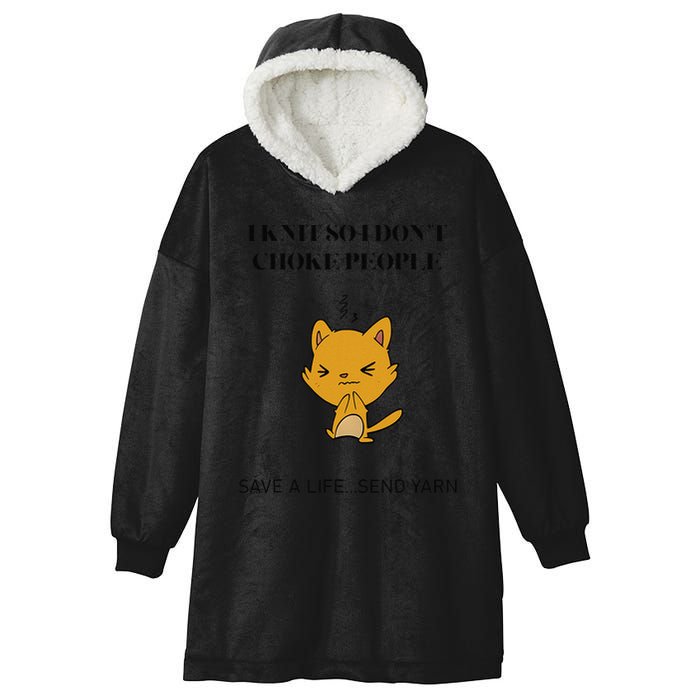 Cat I Knit So I Don’T Save A Life Send Yarn Hooded Wearable Blanket