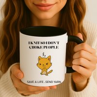 Cat I Knit So I Don’T Save A Life Send Yarn Mug