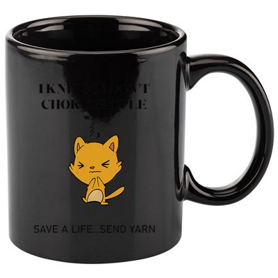 Cat I Knit So I Don’T Save A Life Send Yarn 11oz C Handle Ceramic Mug