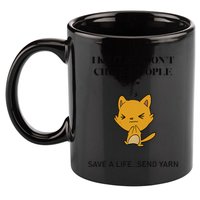 Cat I Knit So I Don’T Save A Life Send Yarn 11oz C Handle Ceramic Mug