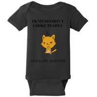 Cat I Knit So I Don’T Save A Life Send Yarn Baby Bodysuit