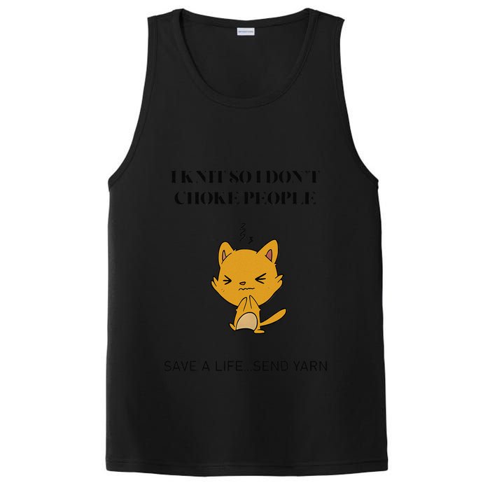 Cat I Knit So I Don’T Save A Life Send Yarn PosiCharge Competitor Tank