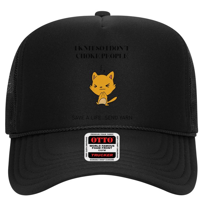 Cat I Knit So I Don’T Save A Life Send Yarn Trucker Hat