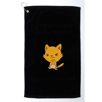Cat I Knit So I Don’T Save A Life Send Yarn Golf Towel