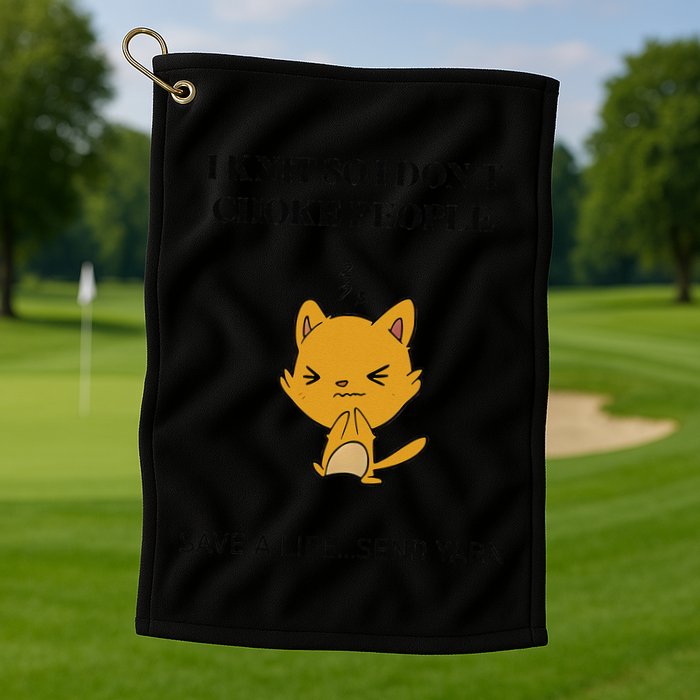 Cat I Knit So I Don’T Save A Life Send Yarn Golf Towel