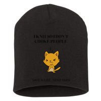 Cat I Knit So I Don’T Save A Life Send Yarn Short Acrylic Beanie