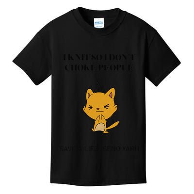 Cat I Knit So I Don’T Save A Life Send Yarn Kids T-Shirt