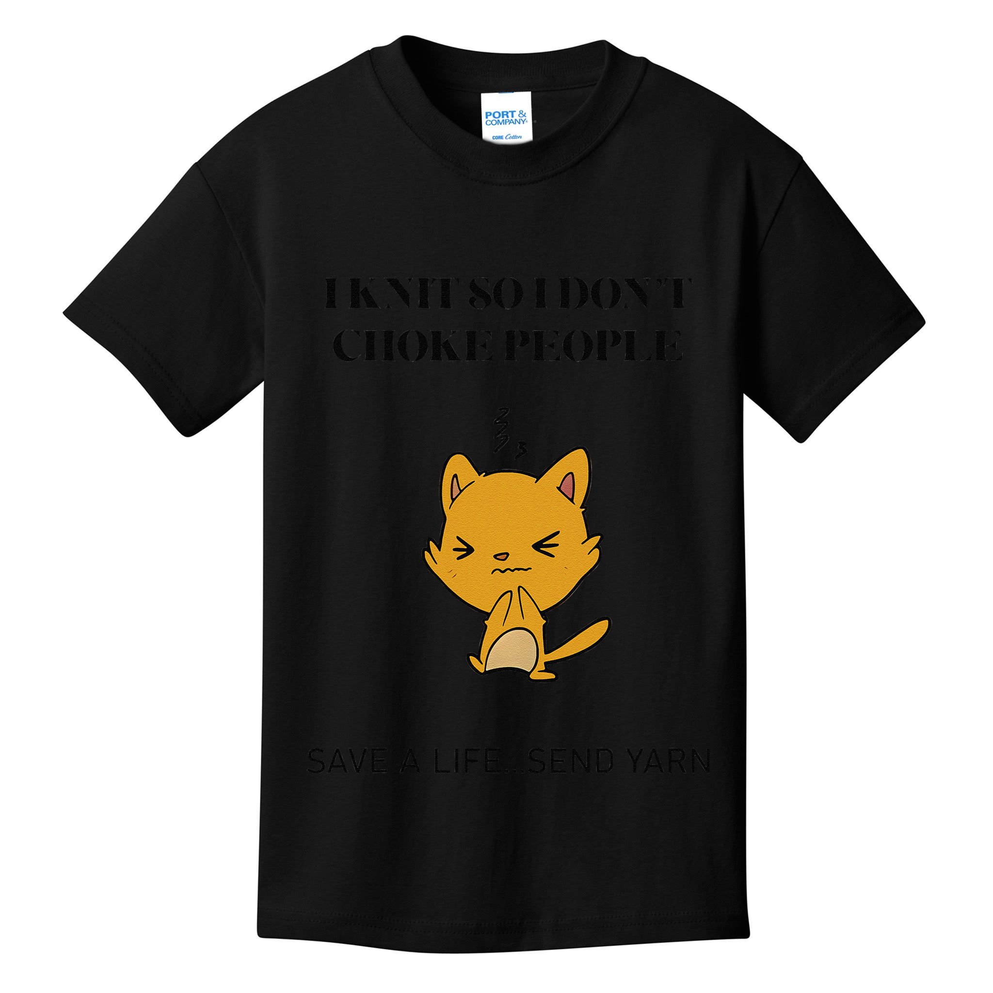 Cat I Knit So I Don’T Save A Life Send Yarn Kids T-Shirt