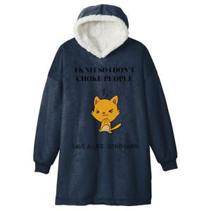 Cat I Knit So I Don’T Save A Life Send Yarn Hooded Wearable Blanket