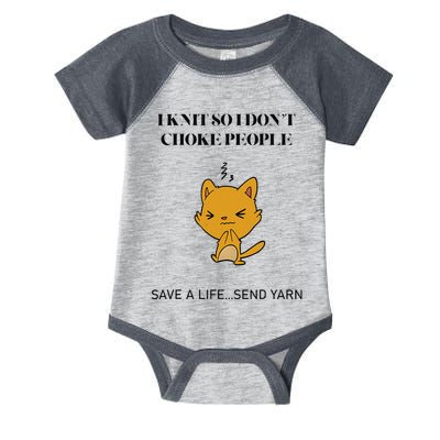 Cat I Knit So I Don’T Save A Life Send Yarn Infant Baby Jersey Bodysuit