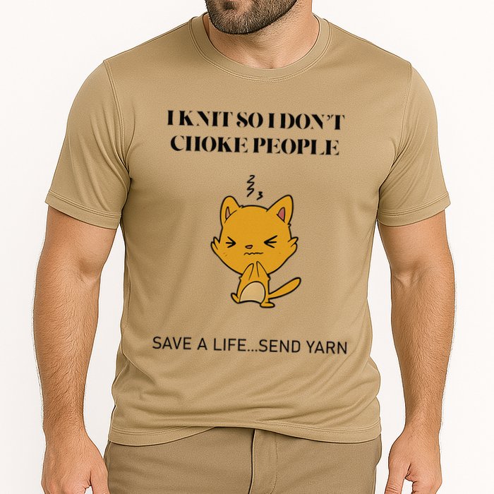 Cat I Knit So I Don’T Save A Life Send Yarn Performance Shirt