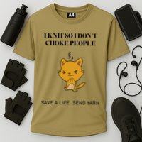 Cat I Knit So I Don’T Save A Life Send Yarn Performance Shirt