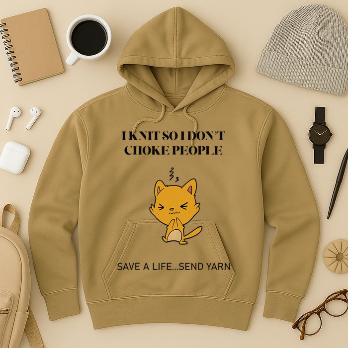 Cat I Knit So I Don’T Save A Life Send Yarn Hoodie