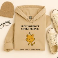 Cat I Knit So I Don’T Save A Life Send Yarn Hoodie