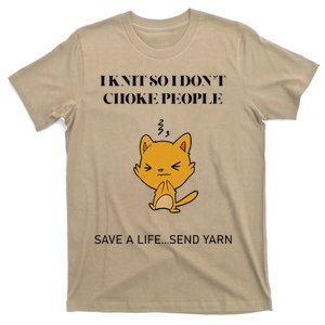 Cat I Knit So I Don’T Save A Life Send Yarn T-Shirt