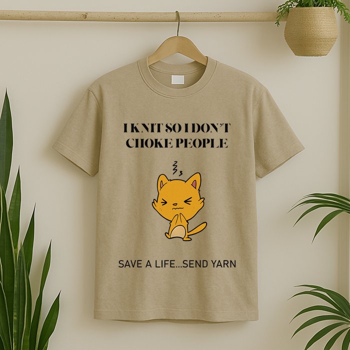 Cat I Knit So I Don’T Save A Life Send Yarn T-Shirt